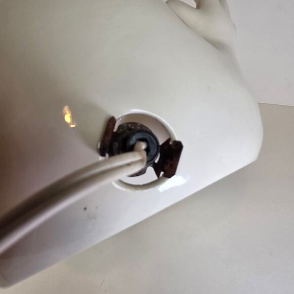 Light-Up Ceramic Ghost Candy Dish Halloween Decor SC Signed 12"x9"x9" - Picture 7 of 16